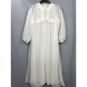 Gossard Artemis Pegnoir Nylon Gown & Chiffon Robe Ethereal Womens S Sissy VTG